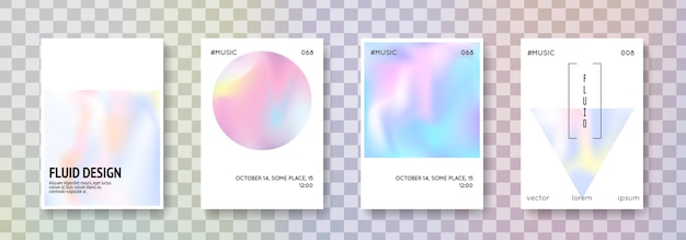 Holographic cover set abstract backgrounds