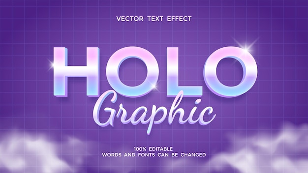 holographic editable 3d text effect