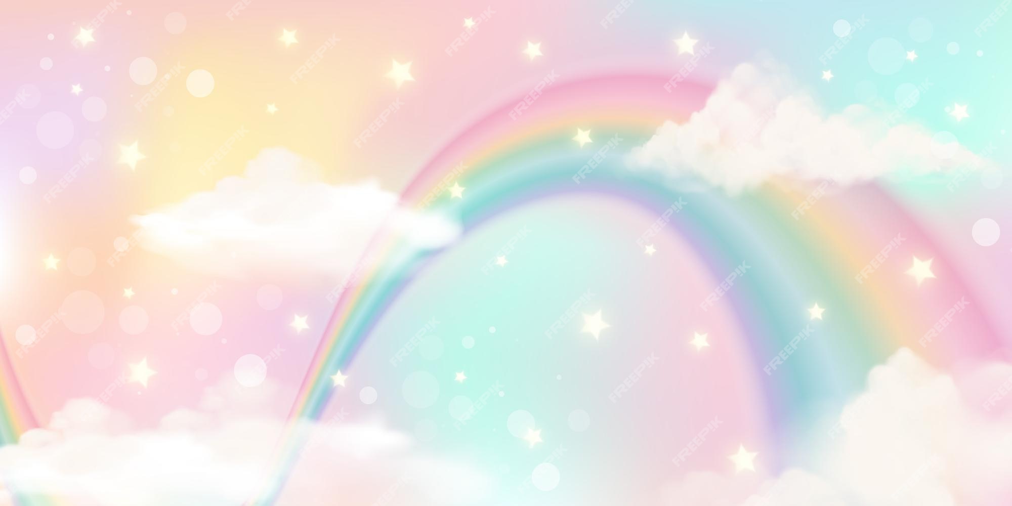 Premium Vector | Holographic fantasy rainbow unicorn background ...