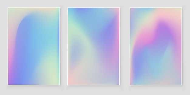 Holographic foil  gradient  iridescent cover   abstract cover set