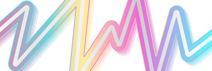 Vector holographic glossy zigzag stripe geometric abstract tech background