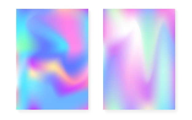 holographic gradient background set with hologram cover