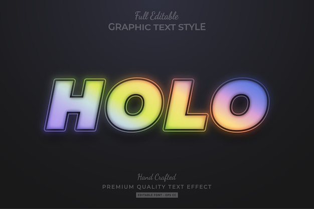 Holographic gradient blur editable text effect