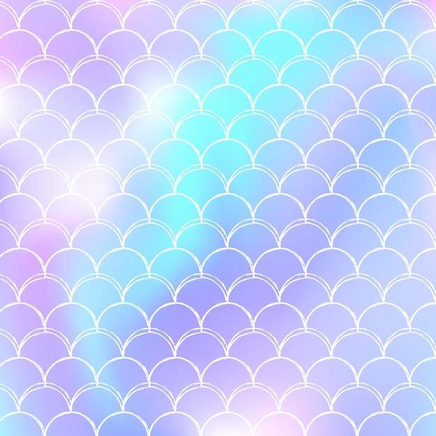 Holographic mermaid background with gradient scales