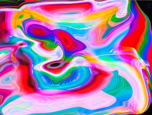 虹色の抽象的な効果を持つホログラフィック ネオン アクア メンテ シアン色の表面。