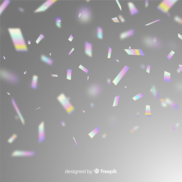 Holographic party glitter confetti background