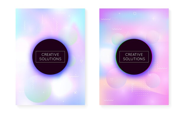 Holographic Pattern. Abstract Fluid. Violet Light Background. Soft Screen. Modern Design. Memphis Dots. Round Business Backdrop. Trendy Flyer. Blue Holographic Pattern