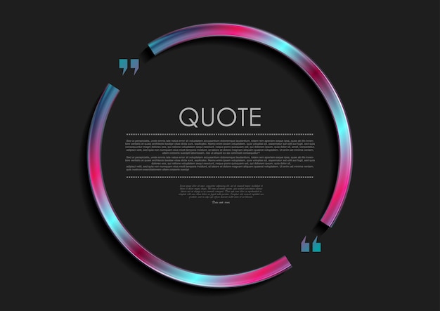 Holographic quote speech bubble circle frame design