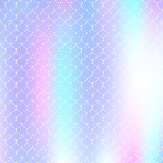 Holographic scale background with gradient mermaid