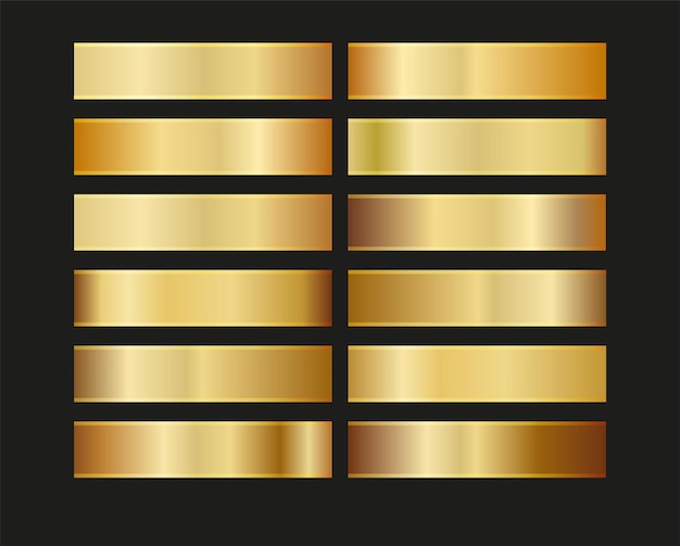 벡터 홀로그래픽 은, 청동 및 황금 포일 텍스처 배경 세트 금 홀로그램 금속 그라디언트