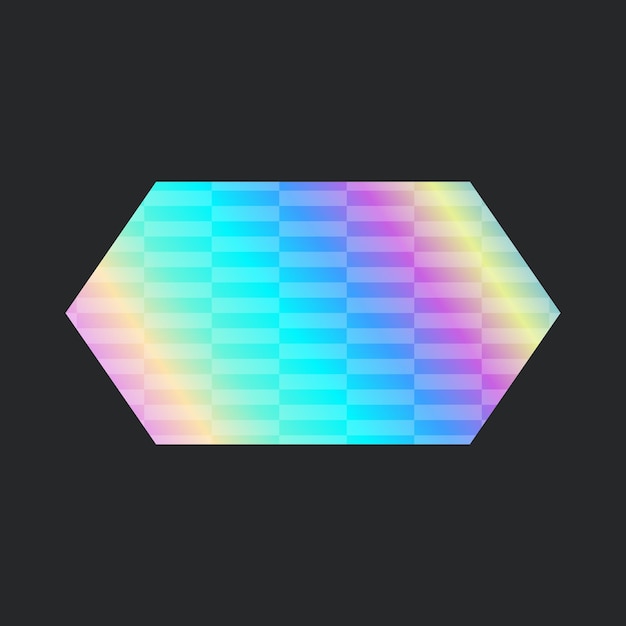 Holographic sticker Different shape on gradient badget Vector illustration