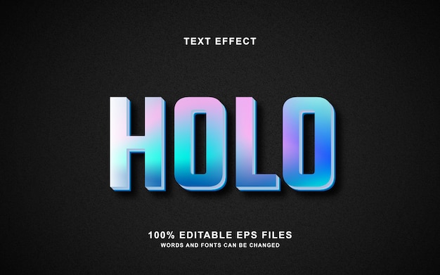Holographic text effect