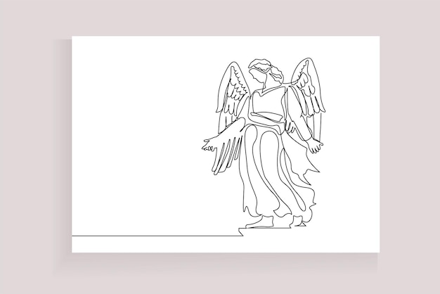 Vector holy angel greek statue sculpture line art