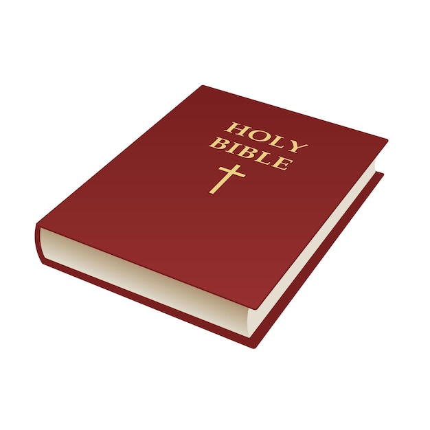 성경 닫힌 책 터 일러스트레이션 백색에 고립