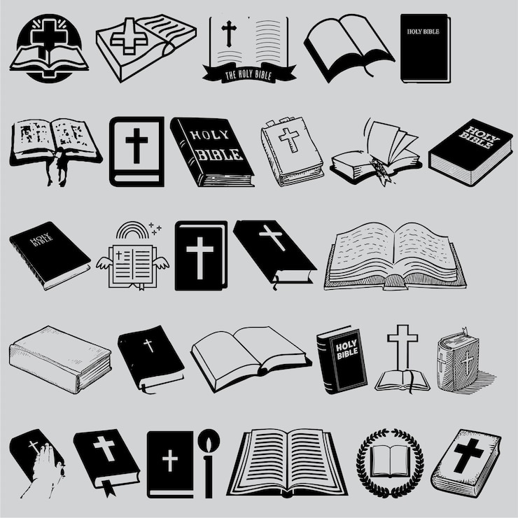 Vector holy bible set vector