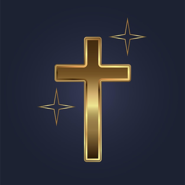 holy cross golden with star, holy cross premium for protection of souland spirit, golden holy cross