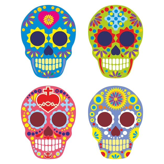 Holy death day of the dead mexican sugar skull