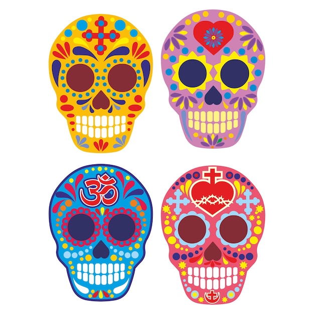 Vector holy death day of the dead mexican sugar skull