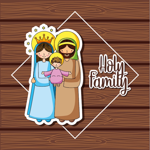 Holy family christian cartoons