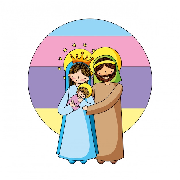 Holy family christian cartoons