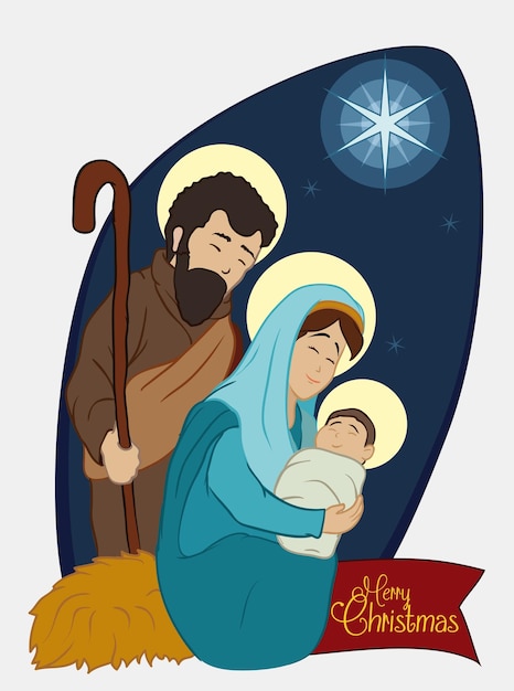 Holy Family under the David's Star light