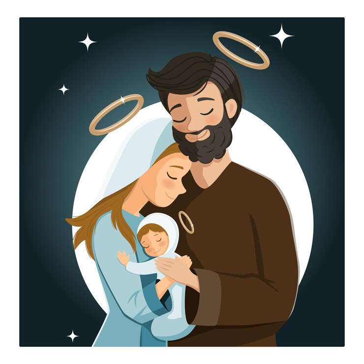 Vector 聖家族キリスト降誕の夜景 クリスマスシーズン