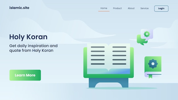 Holy koran concept for website template landing or homepage design