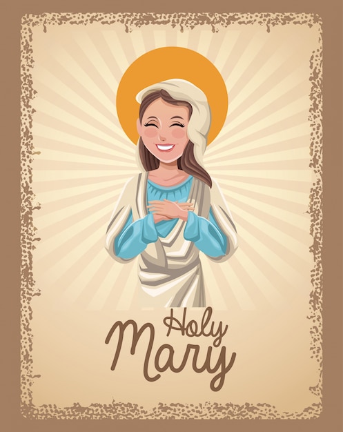 Holy mary catholic saint card 