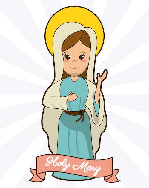 Vector holy mary devotion spirituality faith image