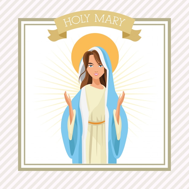 Vector holy mary merry christmas background