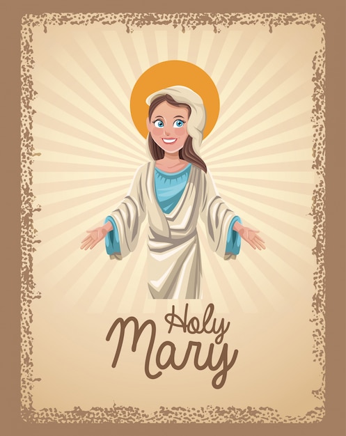 Holy mary spiritual card 