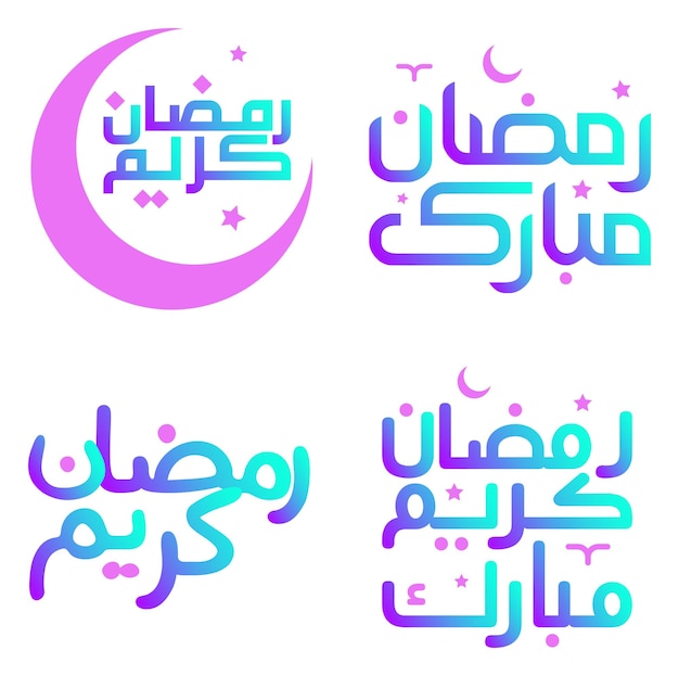 Holy month of fasting gradient ramadan kareem vector illustration for muslim celebrations