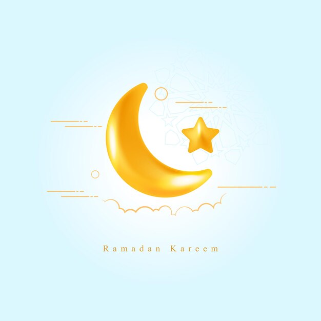 Luna sacra del ramadan kareem. mese di digiuno per i musulmani.