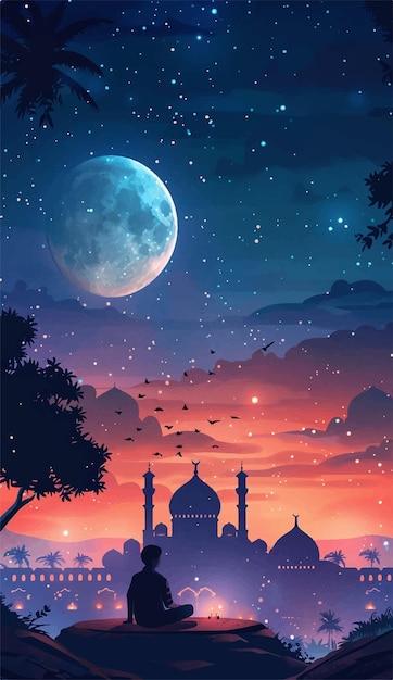 Holy ramadan kareem moon month