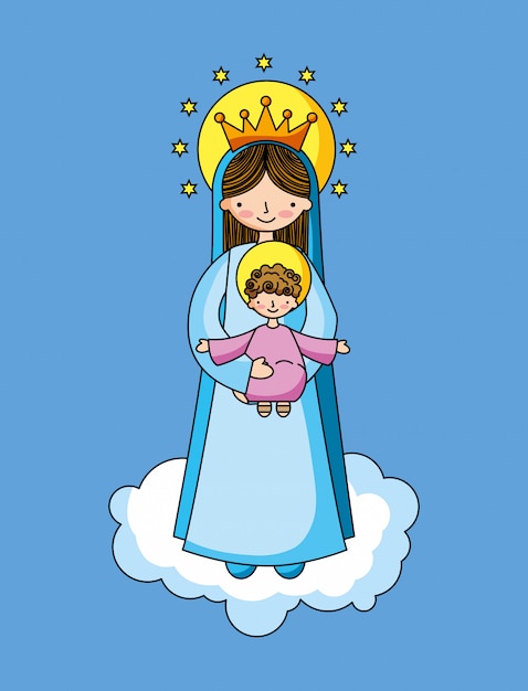 Holy virgin mary cartoon