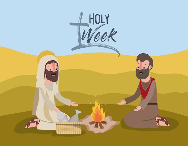 Vector holy week biblical scene