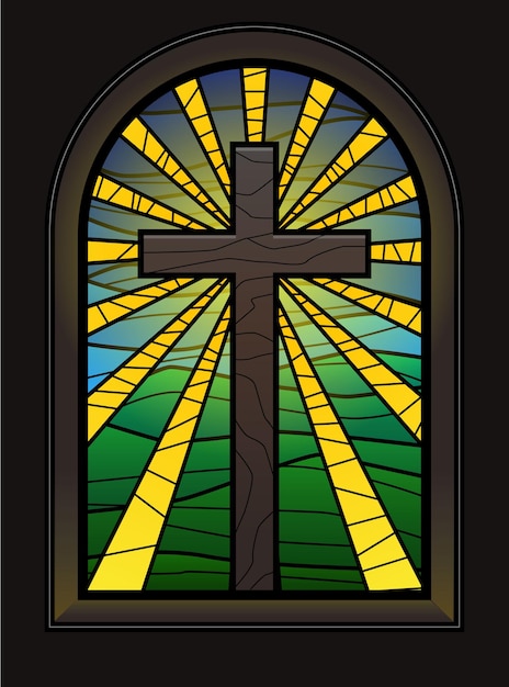 Vector holy week vector illustration stained glass