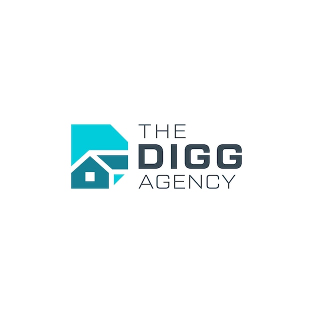 Домашнее агентство с шаблоном дизайна логотипа буквы D