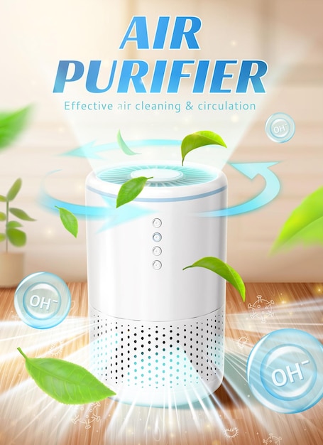 Vector home air purifier ad