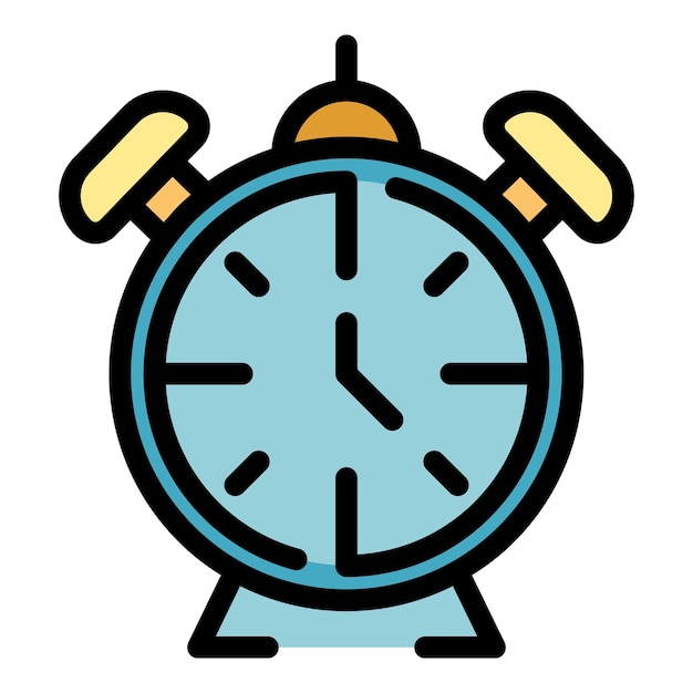 Home alarm clock icon Outline Home alarm clock vector icon color flat isolated