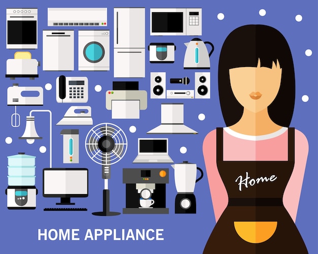 Vector home appliance concept background.