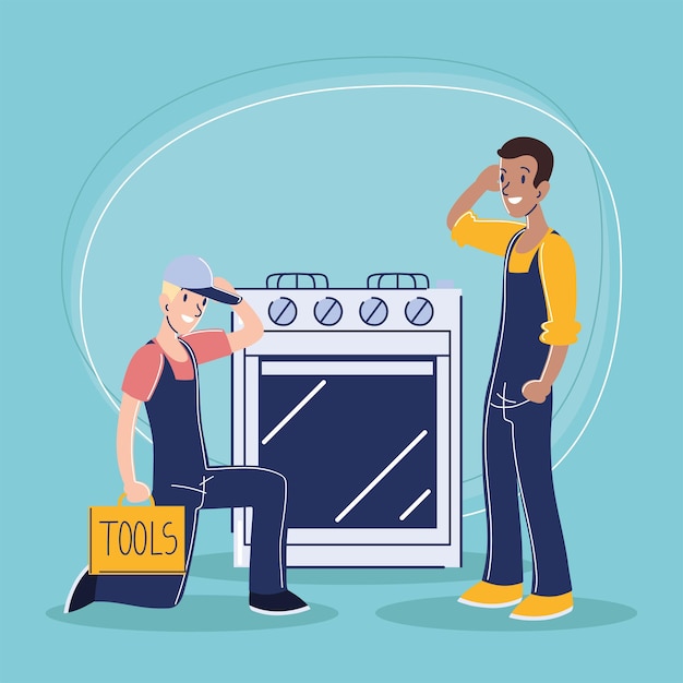 Vector home appliance repair service