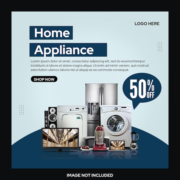 Vector home appliances big sale social media post design template