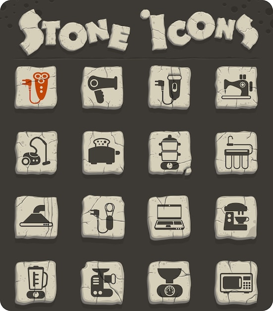 Home appliances vector icons for web and user interface design