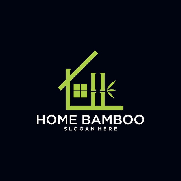 Vector home bamboo logo design