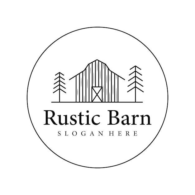 Home or barn logo template design or organic farm barn and vintage animal farm housevintage country logo