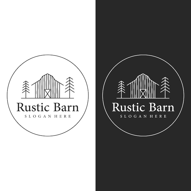 Home or barn logo template design or organic farm barn and vintage animal farm housevintage country logo