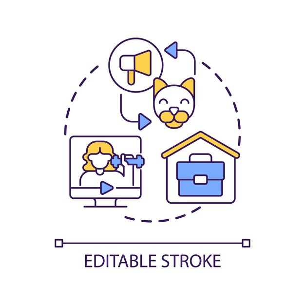 Home based work concept icon