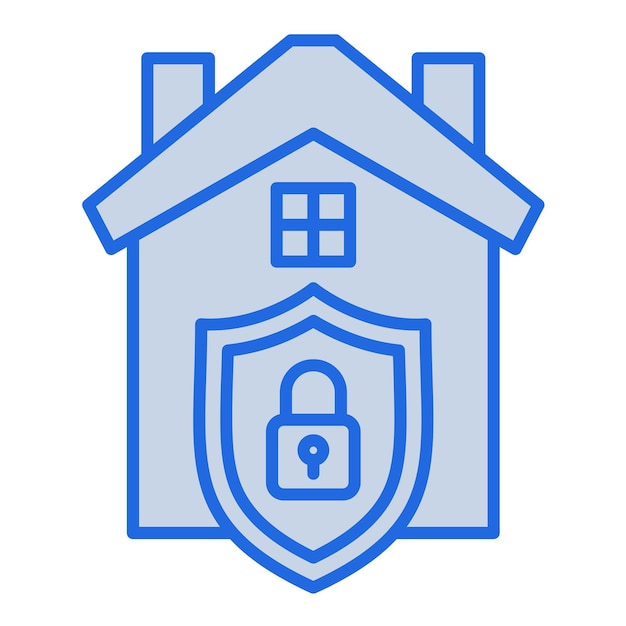 Home Beveiliging Blauwe toon illustratie