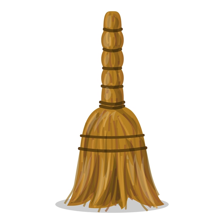 वेक्टर home broom icon cartoon vector sweep clean brush cleanup
